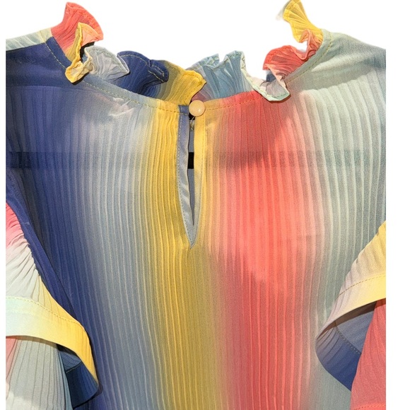 Lovesense All Talk Exaggerated Sleeve Pastel Coloured Blouse Size Small - Picture 7 of 11